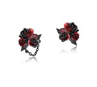 Gothic rose flower earrings personalized asymmetrical earrings fashionable women's accessories MO38