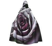 Gothic Rose Flower Print Hooded Unisex Adult Cloak Halloween Christmas Carnival Theme Parties Cosplay Costum