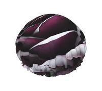 Gothic Rose Flower Shower Cap - Full Print Design, Water-Resistant Polyester Fabric, Bathing Essential