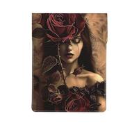 gothic Rose girl Printed Laptop Sleeve Bag 13-Inch - Leather Laptop Sleeve Case Shockproof Protective Computer Cover Bag