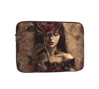 gothic Rose girl Printed Laptop Sleeve for Men Women 12 inch Shockproof Laptop Case Bag for Travel Office School