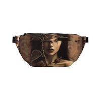Gothic Rose Girl Printed Waist Bag Adjustable Bum Bag Lightweight Travel Waist Fanny Pack Belt for Walking Cycling Hiking Travel
