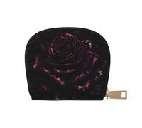 Gothic Rose Print Coin Purse Wallet,Cute Leather Credit Card Holder Zipper Mini Pouch Change Purses
