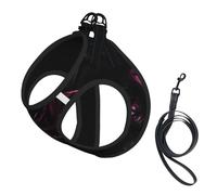 gothic Rose print Dog Harness, 2X Buckle,Dog Vest,No Pulling Front Leash Clip,for Small Medium Dogs