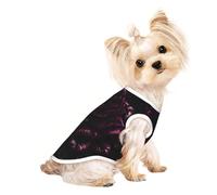 gothic Rose print Dog Shirts for Small Dogs Stretchy T-Shirts Lightweight Tank Top Sleeveless Striped Vest