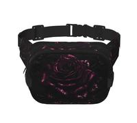 gothic Rose print Fanny Pack Purse with Adjustable Strap Square Double Layer Waist Bag Belt Unisex Everywhere