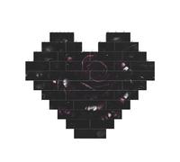 Gothic Rose Print Print Building Brick Puzzles, Family Keepsake Romantic Home Decor Anniversary Birthday Gifts