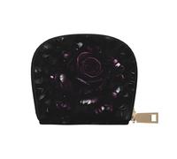 Gothic Rose Print Print Coin Purse Wallet,Cute Leather Credit Card Holder Zipper Mini Pouch Change Purses