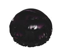 Gothic Rose Print Print Shower Cap Reusable Bath Cap Double Layer Bath Hair Caps, Keeps Hair Dry, Fits All Head