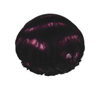 Gothic Rose Print Reusable Shower Cap for Women, Double Waterproof Layers Bath Hat, Quick Dry Bath Hair Cap