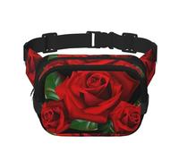 Gothic Rose Print Waist Pack Fanny Pack Belt Bag for Men Women,Waterproof Adjustable Strap 3 Pockets for Outdoor Travel