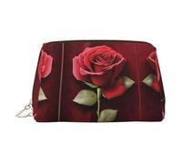 Gothic Rose Print Women Travel Cosmetic Bag Organizer Zipper Makeup Bags Pouch Toiletry,Lightweight Leather Makeup Bag