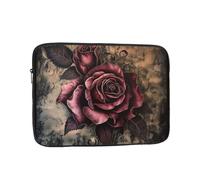 Gothic Rose Printed Laptop Sleeve Case 12 inch Shockproof Briefcase Carrying Bag Laptop Sleeve Bag