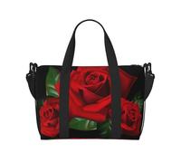 Gothic Rose Printed Travel Duffel Bag for Women Men - Weekend Overnight Bags with Adjustable Shoulder Strap and Handle