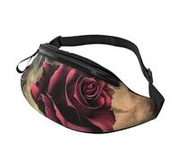 Gothic Rose Printed Waist Bag with Headphone Jack, Personalized Bumbags Fanny Packs Unisex Running Hiking Crossbody Bags for Men Women