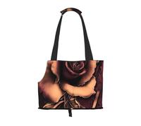 "gothic Rose Prints Small Dog Carrier Bag, Portable Cat Carrier Handbag, Foldable Pet Carrier Bag, Personalized Pattern Design"