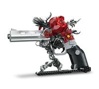 Gothic Rose Revolver-Model Building Blocks Set, Artificial Black & Red Flower with Blaster, Botanical Plant Collection, Goth Horror Decoratin at Halloween, Artistic Gifts for Aduct & Enthusiast