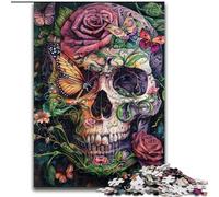 Gothic Rose Skull Butterfly JigsawPuzzle 1000 Pieces for Teenagers, Educational Games Home Decoration Birthday Present, Gifts, Wall Art (26x38cm)