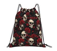 Gothic Rose Sugar Skull Swimming Bag Waterproof Sports Backpack Versatile Drawstring Bag For Shopping Swim Women 36X42Cm