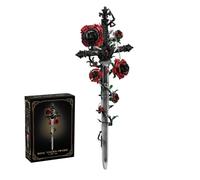 Gothic Rose Thorn Sword Blocks Building Set, Home Office Decor 1141 PCS | Flowers Longsword Display Model with Skeleton Hand, Creative Desktop Ornaments, Gift for Adults, Teens, Women