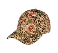 Gothic Rose Unisex Denim Baseball Cap, Adjustable Hat Fits Men Women Daily Life,Cycling,Outdoor Activities, Striped Leopard, One Size