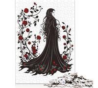 Gothic Rose Womanre Puzzles 500 Pieces Wooden Puzzles Puzzles for Adults Teenagers Teenager Man Woman Gift 500pcs (52x38cm)