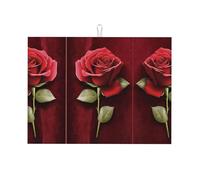 Gothic Roseprint Dish Drying Mat,Absorbent Kitchen Counter Dishes Rack Draining Board Mat for Kitchen,Non-Slip Table Mat,Placemat,18x24in