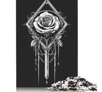 Gothic Rosere Puzzle 500 Piece Adult Jigsaw Puzzle Puzzles for Teenagers Gifts Jigsaw Puzzles for Adults Educational Game Challenge Toy 500pcs (52x38cm)