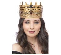 Gothic Royal Vampire Metal Crown Adults Royal King Queen Fancy Dress