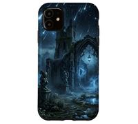 Gothic Ruins Meteor Shower Celestial Fantasy Design Case for iPhone 11