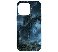 Gothic Ruins Meteor Shower Celestial Fantasy Design Case for iPhone 14 Pro Max