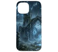 Gothic Ruins Meteor Shower Celestial Fantasy Design Case for iPhone 15