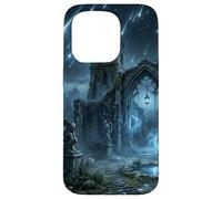Gothic Ruins Meteor Shower Celestial Fantasy Design Case for iPhone 15 Pro