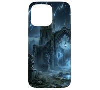 Gothic Ruins Meteor Shower Celestial Fantasy Design Case for iPhone 15 Pro Max