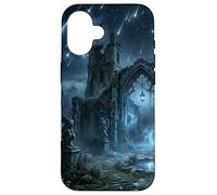 Gothic Ruins Meteor Shower Celestial Fantasy Design Case for iPhone 16