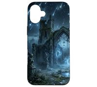 Gothic Ruins Meteor Shower Celestial Fantasy Design Case for iPhone 16 Plus