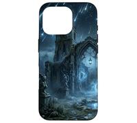 Gothic Ruins Meteor Shower Celestial Fantasy Design Case for iPhone 16 Pro