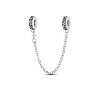 Gothic Safety Chain For Charm Bracelet, 925 Sterling Silver, Compatible with PandaCharm, Pandora, Trollbeads, Chamilia and Biagi