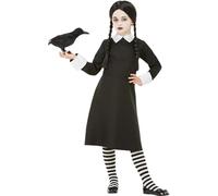 Smiffys Gothic School Girl Costume, Black with Dress, Halloween Child Fancy Dress, Child Dress Up Costumes, Goth Girl Costume, Girls Halloween Costume, Gothic Girls' Halloween Costume, Age 7-9