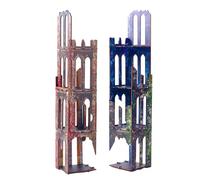 Gothic Sci-Fi Towers Ruin Terrain Set for WH40K, D&D Pathfinder, Painted Modular Building Tabletop Scenery for 28mm Kill Team Miniatures, RPG Wargames, Battlezone Creation Kit for Tactical Gameplay