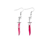 Gothic Scissors Earrings for Women Punk Red Bloody Knife Axe Drop Earrings Punk Holiday Festive Costume Ear Jewelry, Moderate type, Metal, No Gemstone