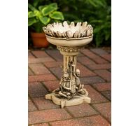 Gothic Skeleton Chalice Candle Holder - Resin Decor, 15cm High - Bone-Coloured Pedestal with Skulls - Unique Halloween, Garden or Altar Decoration JR23075 (Design B)