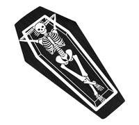 Gothic Skeleton Coffin Bath Rug - 39.37x15.7in Entrance Rug Without Slip | Velvet Crystal Velvet Sprooky Coffin Floor Floor, Halloween Bathroom Rug for Home Decor