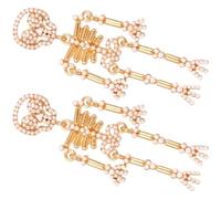 Gothic Skeleton Dangle Earrings for Women with Rhinestone Alloy | Golden Halloween Cosplay Style, Elegant Ladies Ear Pendant, Shimmering Detail, One Pair