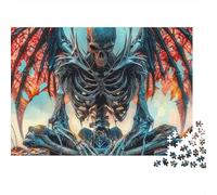 Gothic Skeleton Demon 1000 Pieces Jigsaw Puzzles For Adults Educational Games Stress Relieving Entertainment Cultivate The Spirit of Teamwork for Men, Women, Elders, Seniors 300pcs (40x28cm)