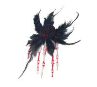 Gothic Skeleton Hand Hair Clips with Rose Feathers, Flowers, Butterfly, Dark Alternative Hair Accessories for Halloween Fancy Dress, Witch Cosplay, Day of the Dead