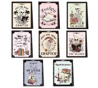Gothic Skeleton Magnetic Bookmarks: 8 Pcs Funny Skull Book Mark for Book Lovers Horror Marker Clips, Gifts for Reading Women School Office Supplies