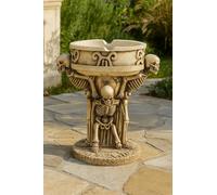 Gothic Skeleton Resin Ashtray - Medieval Style Smoking Tray with Skull Pedestal Design - Heavy-Duty Decorative Ash Tray for Garden Patio, Gothic Home Bar or Gift JR23075 (Design A)