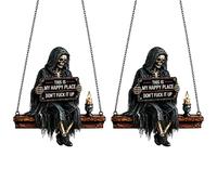Gothic Skeleton Sun Catcher Reaper Swing Window Hangings Ornament，2pcs