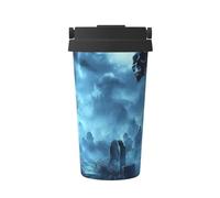 Gothic, Skeletons, Graveyards, Zombies, Vampires Insulated Coffee Mug with Lid, Leak-Proof Stainless Steel Travel Tumbler
